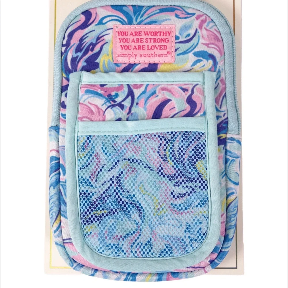 Simply Southern Watercolor Tumbler Pouch Wallet Phone Case NWT Preppy